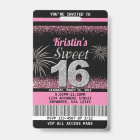 Cartons d'invitation pour 16 ans en rose poudré
