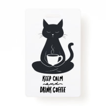 Cat Lanyard, Keep Calm and Drink Coffee Lanyard