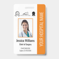 Certificat de photo de l'employé de l'hôpital ID o