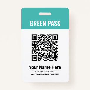 Badge Certificat de vaccination PVC Turquoise PVC Pass v