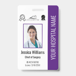 Badge Certification de photo d'employé d'hôpital ID viol