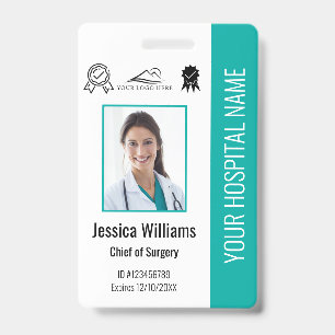 Badge Certification de photo pour employés d'hôpital ID 