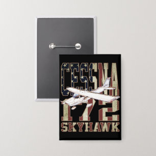 Badge Cessna 172 Skyhawk avec drapeau Vintage des États-