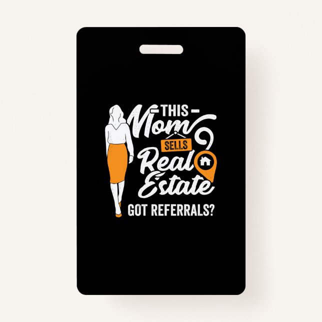 Badge Cette maman vend des biens immobiliers (Devant)