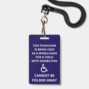 Badge Chaise roulante Poussette personnalisée ne peut pa