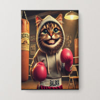 Champ de boxe ? - Chat avec gants de boxe