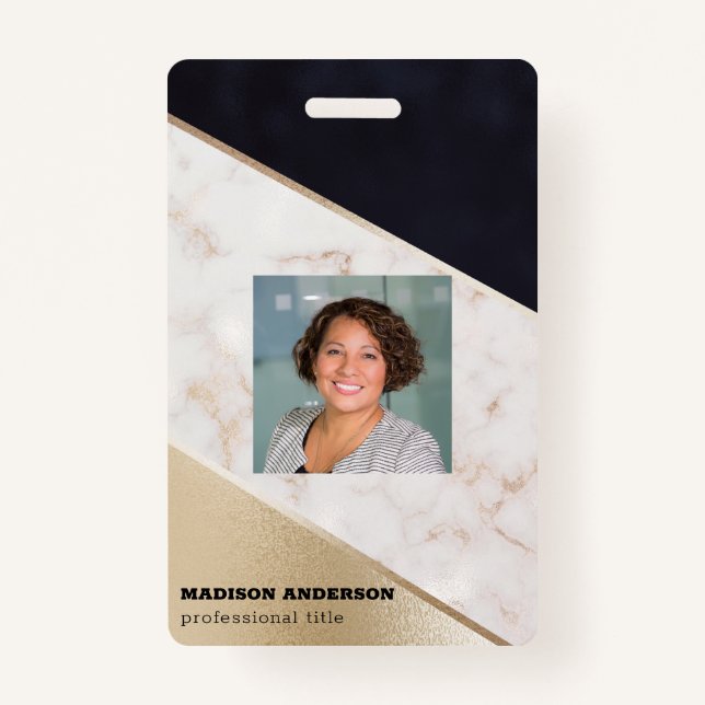Badge Champagne rose en marbre d'or Texture (Devant)