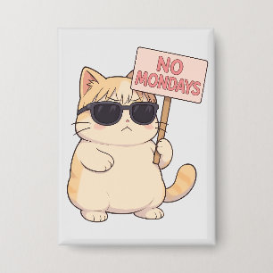 Badge Chat Cool Pas De Lundi Mème Esthétique