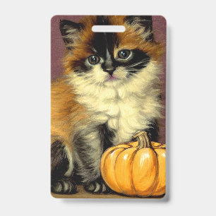 Badge Chat de Halloween Ragdoll Vintage