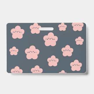 Badge Chat Fleur Rose | Chat au visage mignon | amateur