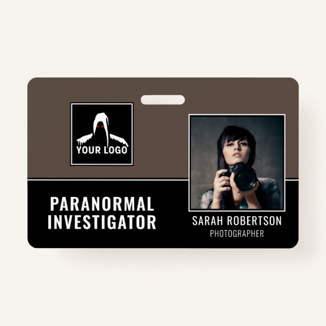Badge Chercheur paranormal Chasseur fantôme - ID photo (Devant)