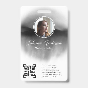 Badge Chic Black Watercolor Abstrait Script Photo Logo