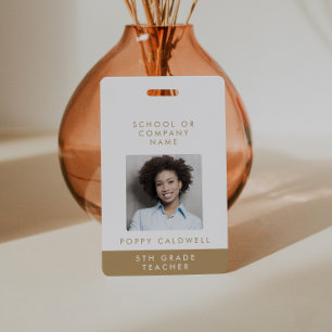 Badge Chic Gold Photo Petite entreprise ou ID enseignant