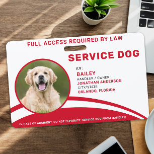 Badge Chien de service personnalisé ID photo moderne sim