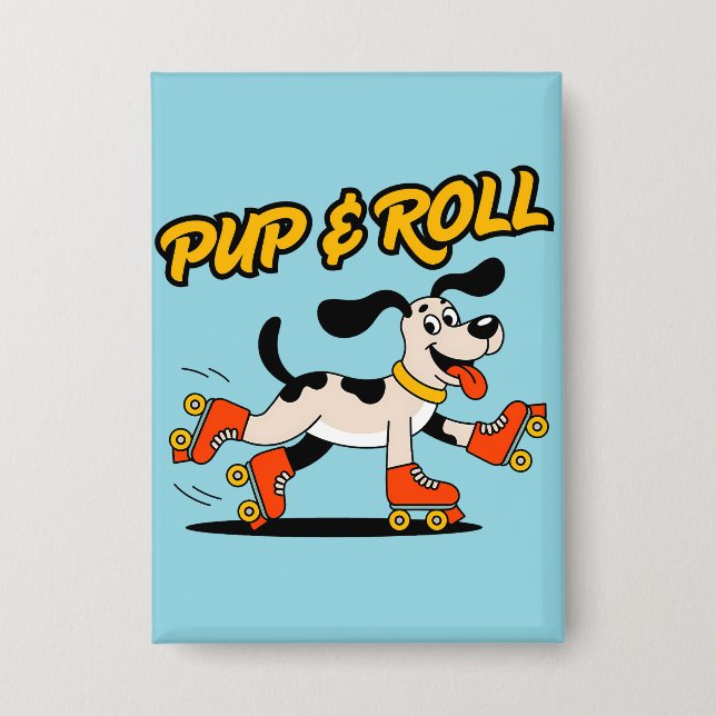 Badge Chien Sur Rouleau Patins Pup & Roll (Recto)