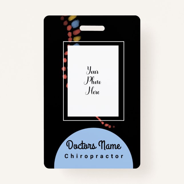 Badge Chiropractor Chiropractor Aquarelle Spine (Devant)