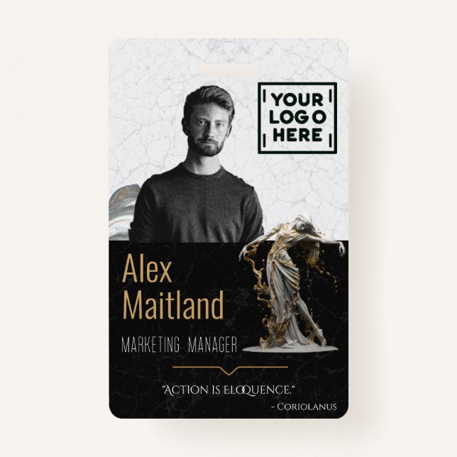 Badge Citation de logo de carte d'identité moderne et él (Devant)