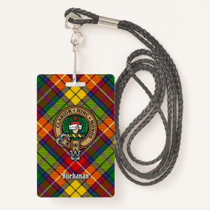Badge Clan Buchanan Crest sur Tartan