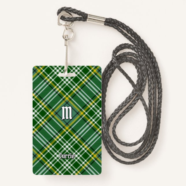 Badge Clan Currie Tartan (Devant avec lanière)