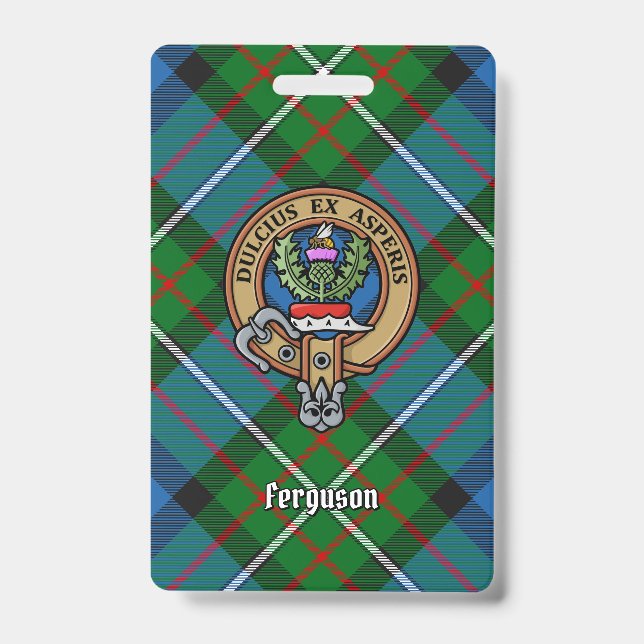 Badge Clan Ferguson Crest sur Tartan (Avant)