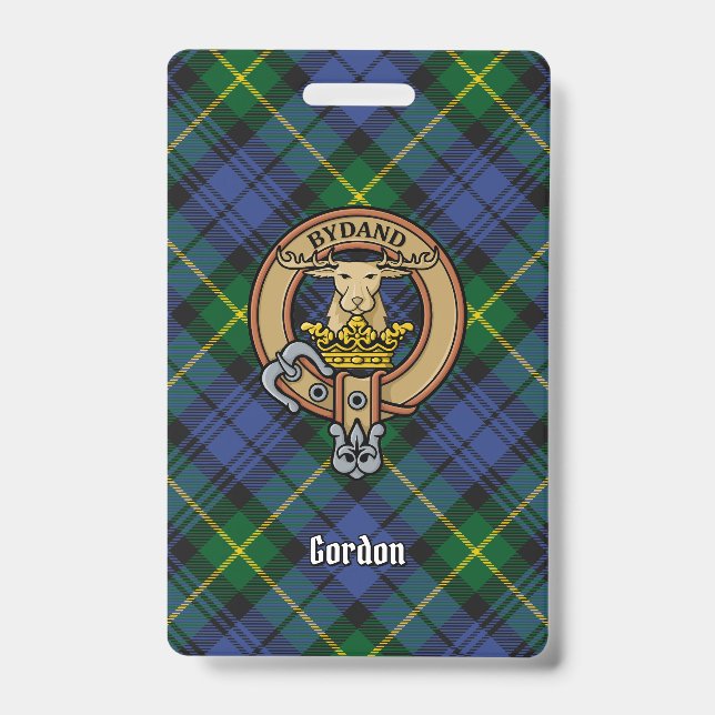 Badge Clan Gordon Crest sur Tartan (Face)