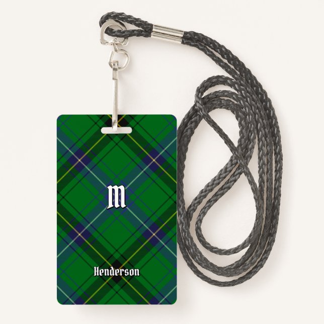 Badge Clan Henderson Tartan (Devant avec lanière)
