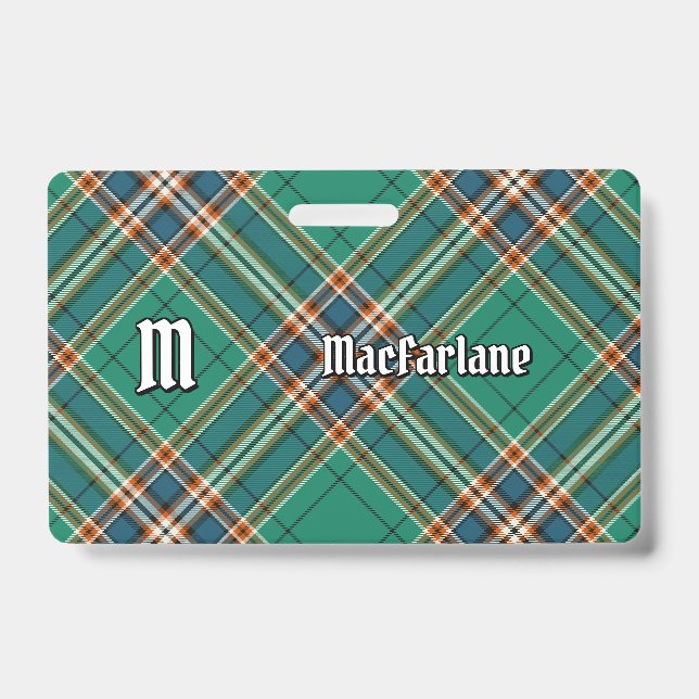 Badge Clan MacFarlane Tartan de chasse antique (Avant)