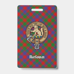 Badge Clan MacGowan Crest sur Tartan