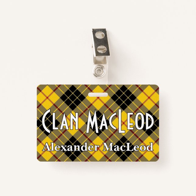 Badge Clan MacLeod de Lewis Tartan (Devant avec clip)