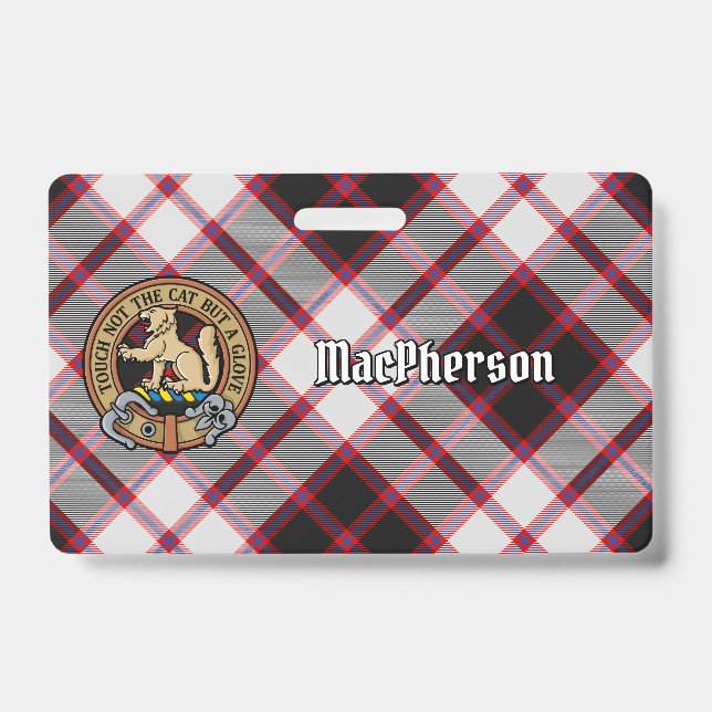 Badge Clan MacPherson Crest sur la chasse Tartan (Face)