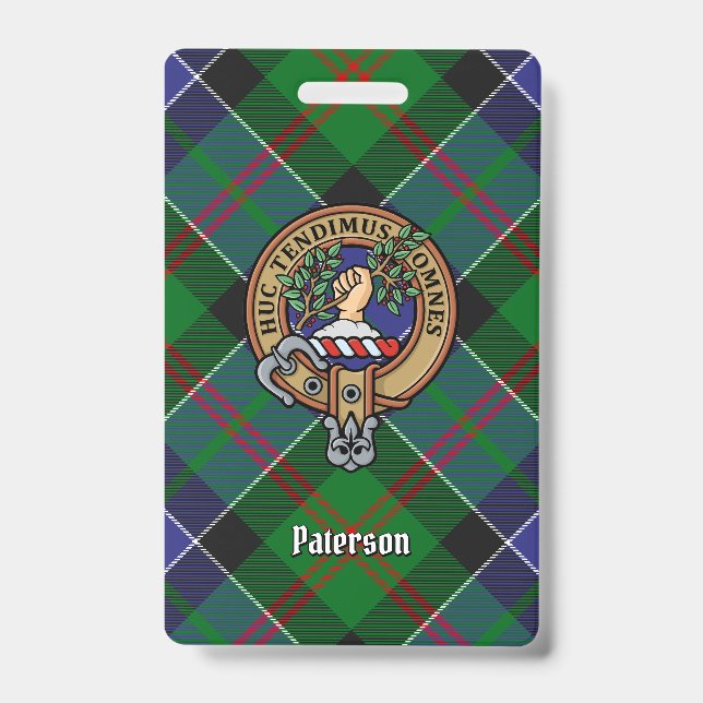 Badge Clan Paterson Crest sur Tartan (Avant)