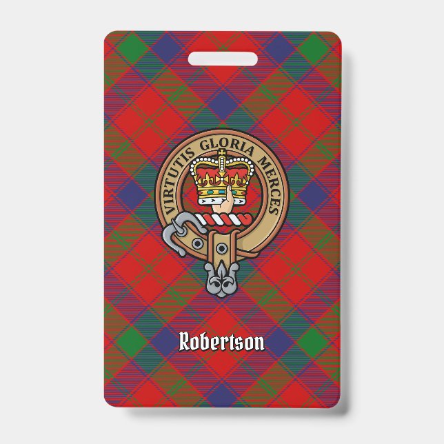 Badge Clan Robertson Crest sur Tartan (Avant)