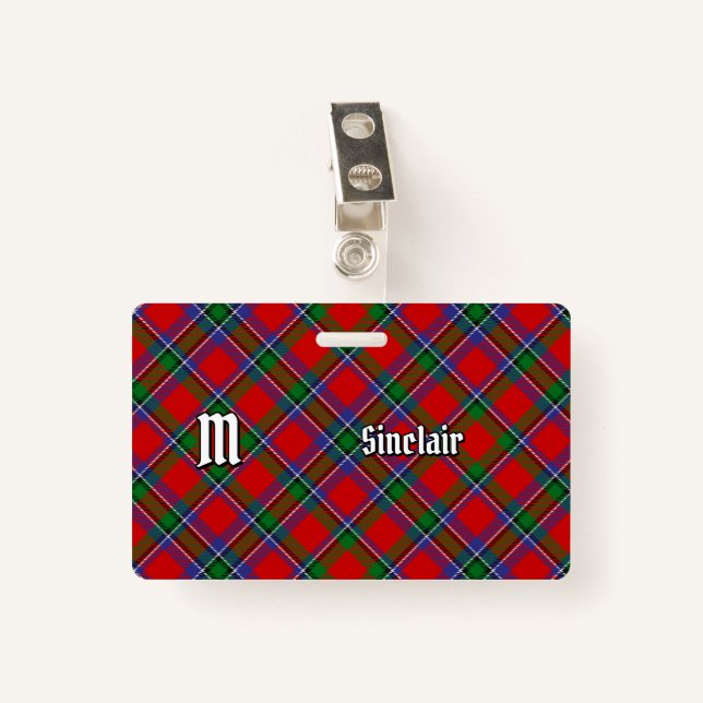 Badge Clan Sinclair Tartan (Devant avec clip)