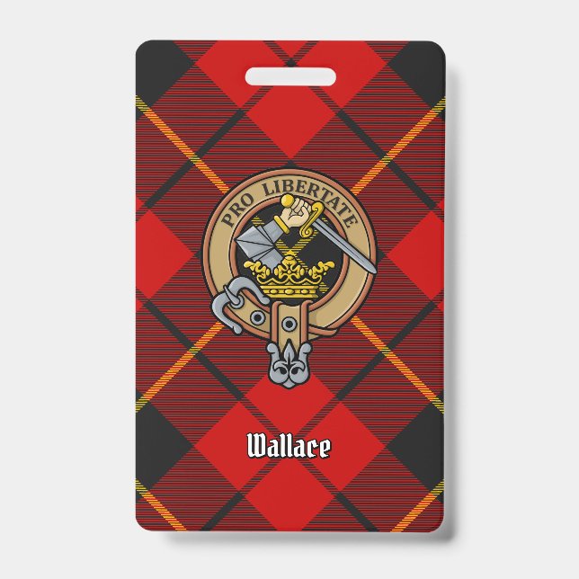 Badge Clan Wallace Crest sur Tartan (Avant)