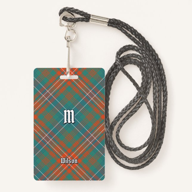 Badge Clan Wilson Ancienne Tartan (Devant avec lanière)