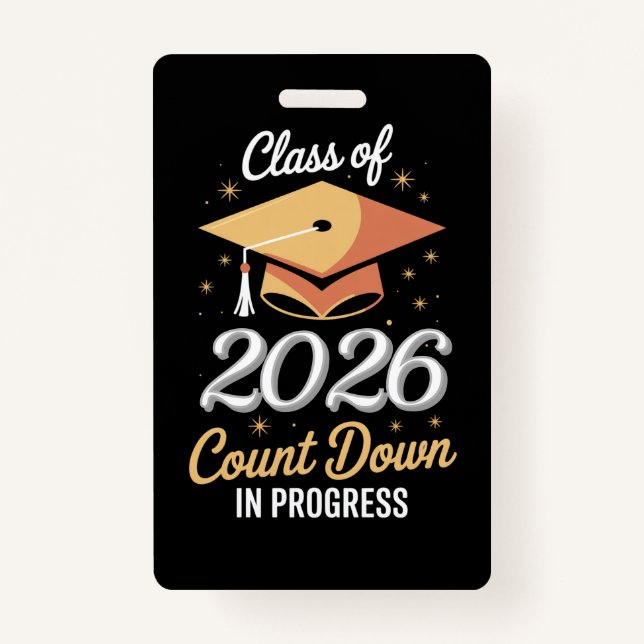 Badge Classe 2026 compte à rebours en cours Personnalisé (Devant)