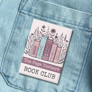 Badge Club de livre personnalisé Floral