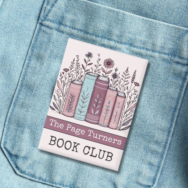 Badge Club de livre personnalisé Floral (Créateur téléchargé)