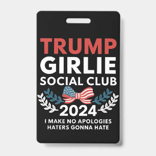 Badge Club Social Coquette Trump Girlie Élection de l'Ar