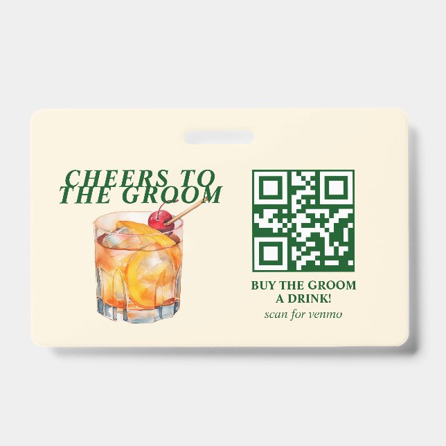 Badge Cocktail Old Fashioned Week-end de célibataire (Face)