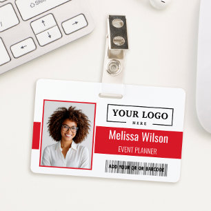 Badge Code barre personnalisé pour entreprise Logo QR Co