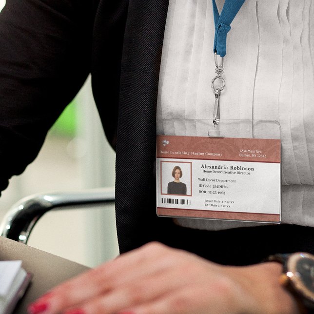Badge Code barre photo de l'identification de l'employé  (Créateur téléchargé)