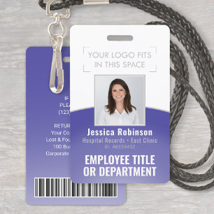 Badge Code-barres de la photo d'identité de l'employé Vo