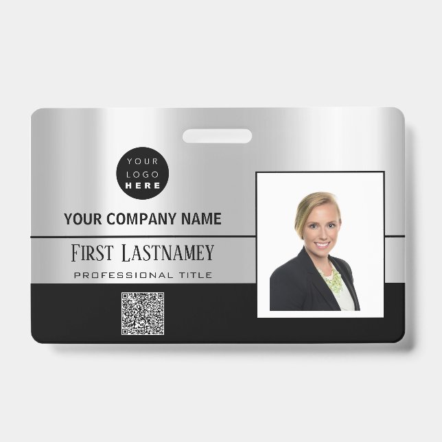 Badge Code-barres de l'employé Analyseur de noms Gris de (Avant)