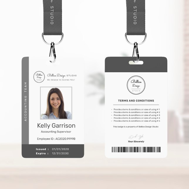 Badge Code-barres de l'ID employé moderne de l'entrepris (Créateur téléchargé)