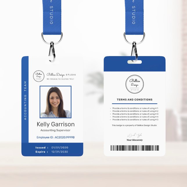 Badge Code-barres de l'ID employé moderne de l'entrepris (Créateur téléchargé)