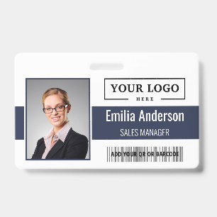 Badge Code-barres de logo d'entreprise personnalisé Phot