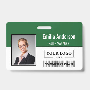 Badge Code-barres de logo d'entreprise personnalisé Phot
