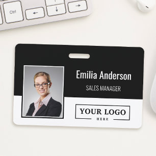 Badge Code-barres de logo d'entreprise personnalisé Phot