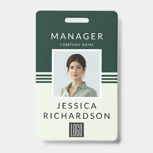 Badge Code-barres et ID logo professionnel (Avant)
